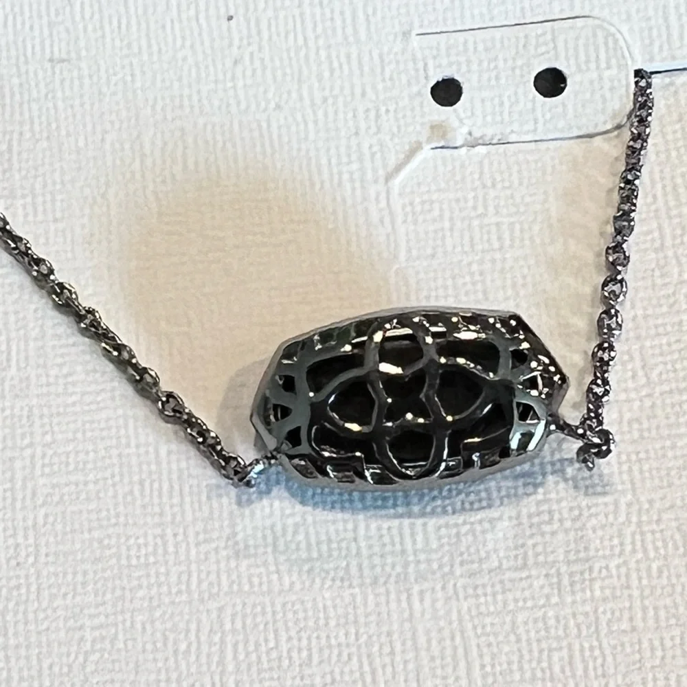 NWT Kendra Scott Elisa Hematite VERY Rare Faceted Hematite & Hematite Chain W😍W